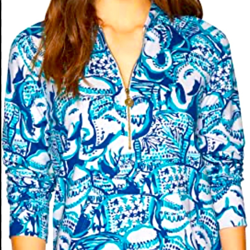 Lilly Pulitzer Hoodie Skipper Popover Keep On Trunkin XXS